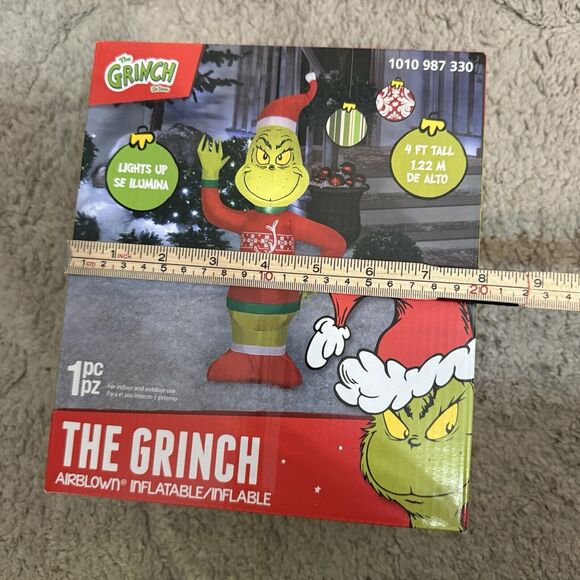 Gemmy Grinch In Christmas Sweater 4 ft. LED Airblown Inflatable New In Box‎ - Picture 4 of 16